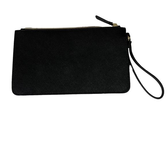 Calvin Klein Leather Studded Clutch Wristlet Handbag Black Gold Lined H3GG11WA - Picture 14 of 17